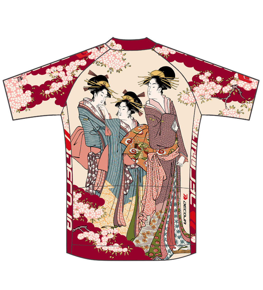 美品 DECOJA.(デコジャ) 梅の花柄 サイクルウェア DECOJA サイクルジャージ 半袖 花鳥 (27176) - DECOJA クラフト